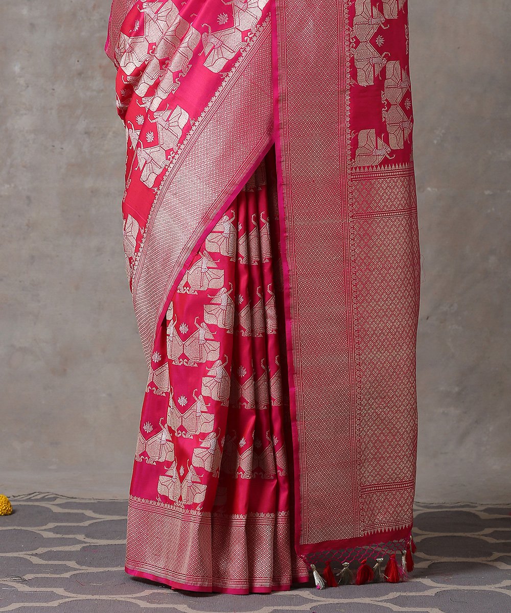 Hot_Pink_Handloom_Pure_Katan_Silk_Banarasi_Saree_With_Kadhwa_Sona_Rupa_Zari_and_Nartaki_Motifs_WeaverStory_04