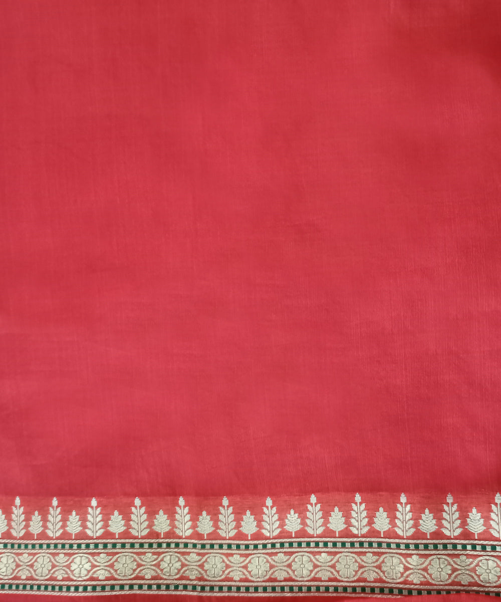 Pink_Handloom_Silk_Tissue_Banarasi_Saree_With_Dark_Pink_Border_And_Pallu_WeaverStory_05