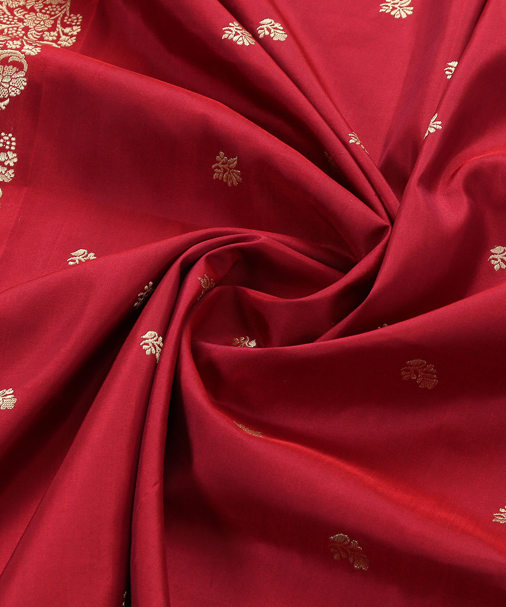 Maroon_Handloom_Pure_Katan_Silk_Banarasi_Dupatta_with_Gold_Zari_Booti_WeaverStory_05
