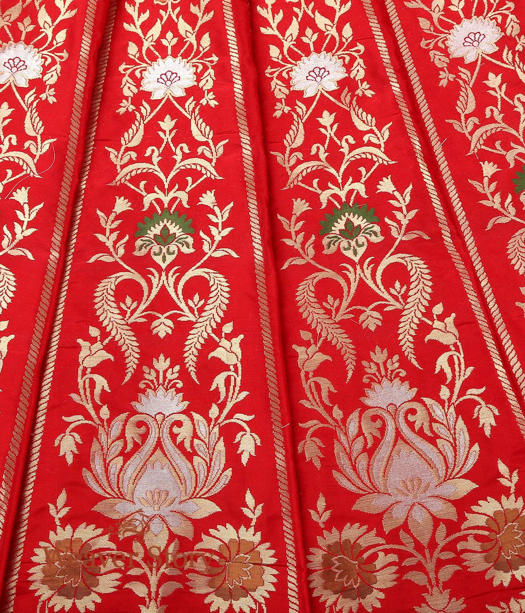 Red_Handloom_Katan_Silk_Banarasi_Lehenga_with_Meenakari_WeaverStory_04