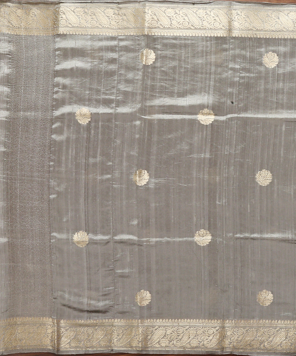 Handloom_Raw_Silk_Grey_Banarasi_Dupatta_with_Bootidar_Design_WeaverStory_02