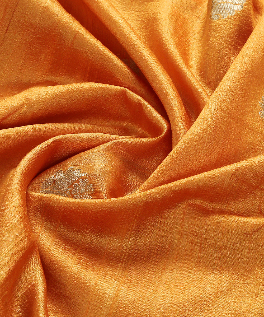 Handloom_Raw_Silk_Orange_Banarasi_Dupatta_with_Bootidar_Design_WeaverStory_05