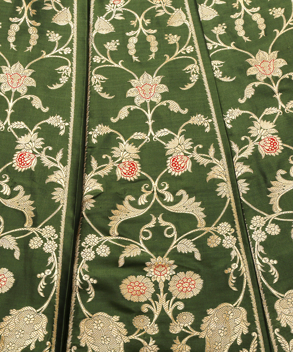 Handloom_Bottle_Green_Banarasi_Katan_Silk_Lehenga_with_Meenakari_WeaverStory_04