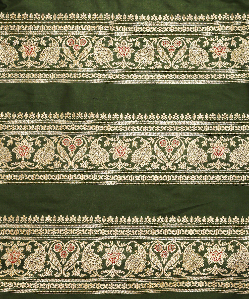 Handloom_Bottle_Green_Banarasi_Katan_Silk_Lehenga_with_Meenakari_WeaverStory_07