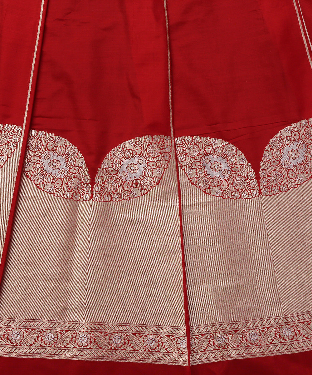 Handloom_Red_Banarasi_Katan_Silk_Lehenga_with_Broad_Border_WeaverStory_03