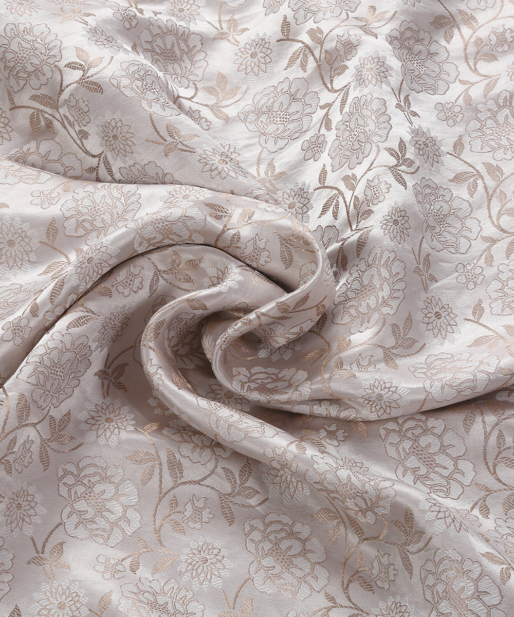 Milky_White_Pure_Satin_Banarasi_Handloom_Fabric_with_Floral_Weave_and_Zari_Meenakari_WeaverStory_05