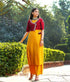 Mustard_Munga_Silk_Kurta_With_Maroon_Angrakha_Jacket_and_Wide_Leg_Pants_WeaverStory_01
