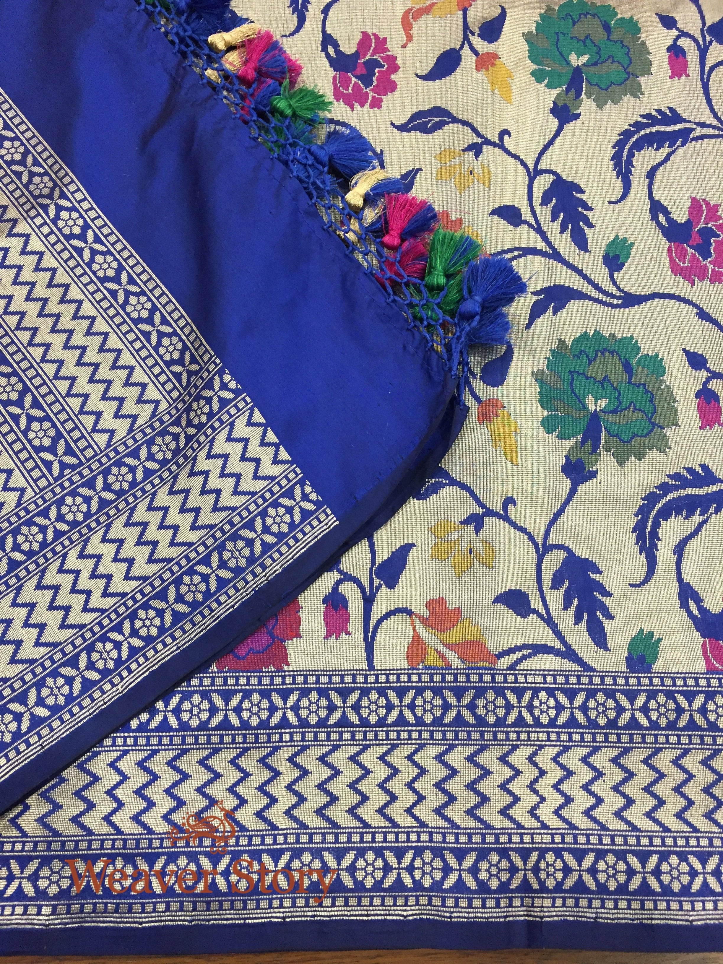 Handloom_Blue_Banarasi_Jangla_Dupatta_with_Antique_Zari_Base_and_Cutwork_with_Meenakari_WeaverStory_02