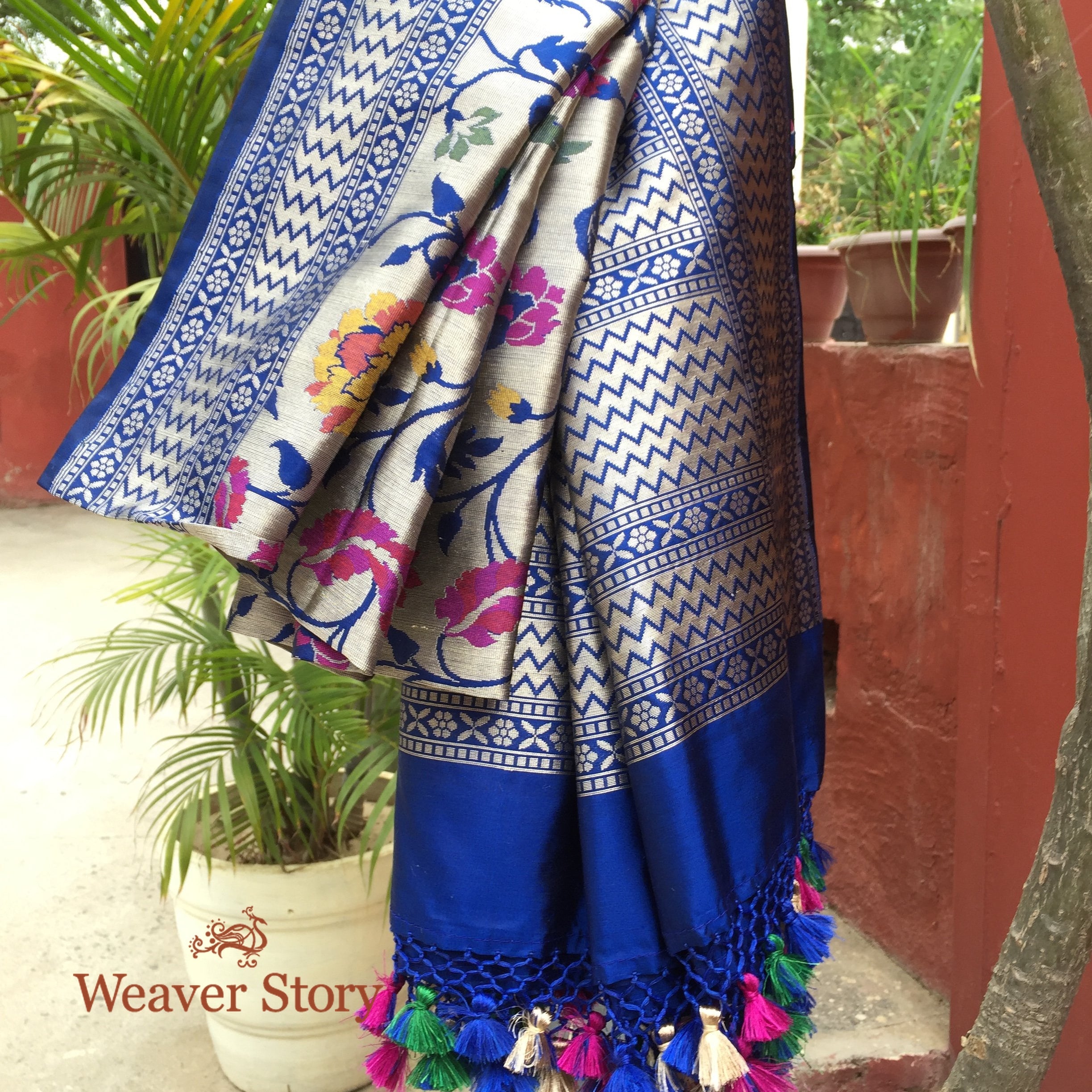 Handloom_Blue_Banarasi_Jangla_Dupatta_with_Antique_Zari_Base_and_Cutwork_with_Meenakari_WeaverStory_01