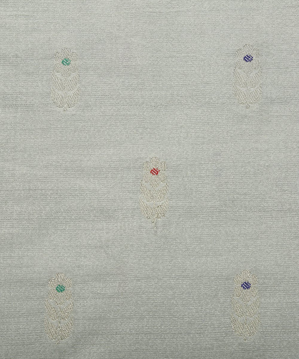 Ice_Blue_Handloom_Mulberry_Silk_Banarasi_Fabric_with_Meenakari_Booti_WeaverStory_03