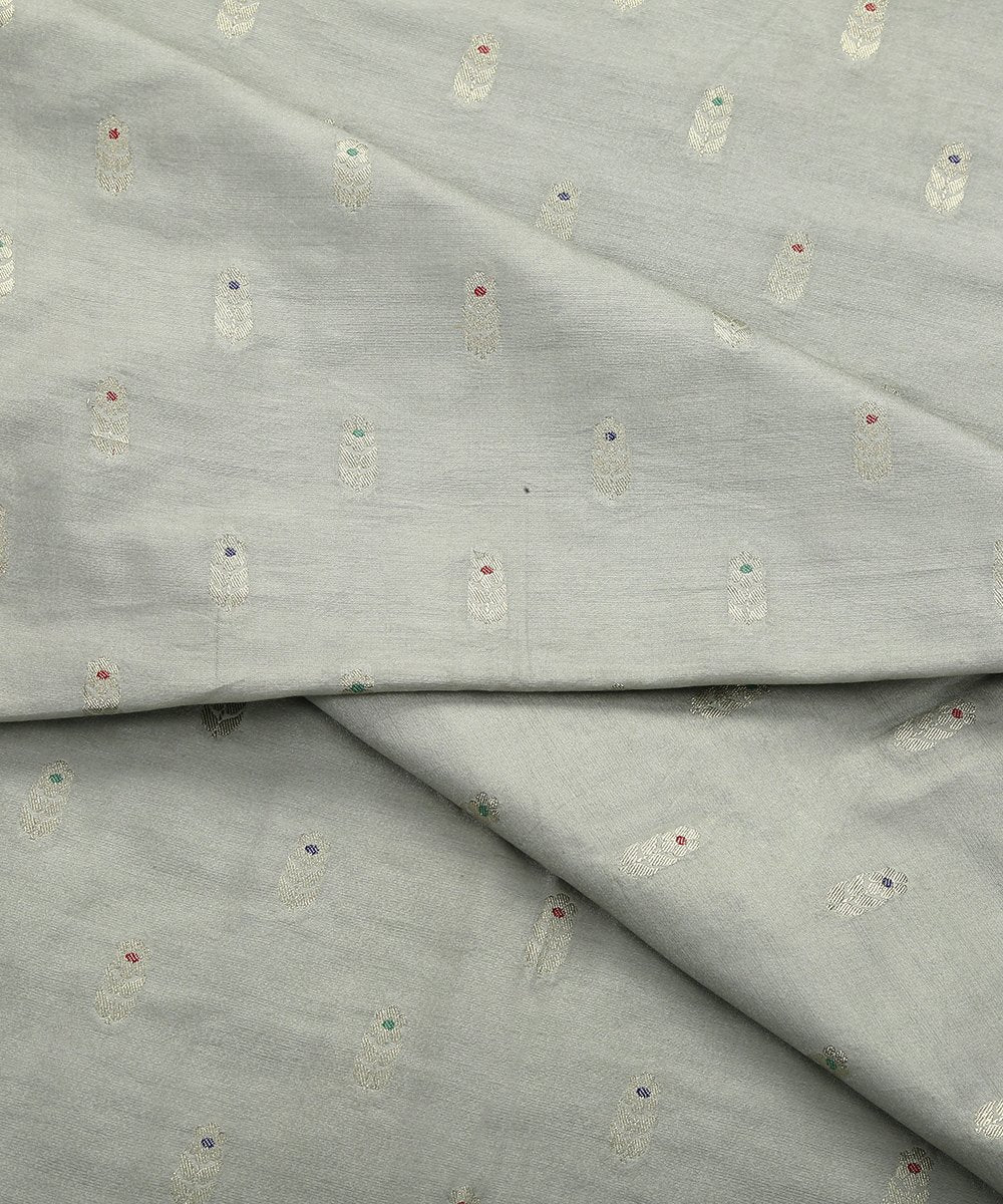 Ice_Blue_Handloom_Mulberry_Silk_Banarasi_Fabric_with_Meenakari_Booti_WeaverStory_04