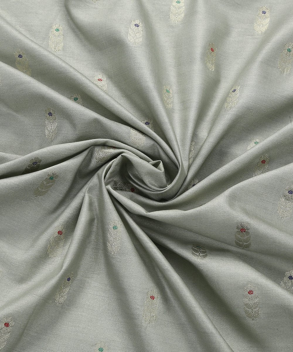 Ice_Blue_Handloom_Mulberry_Silk_Banarasi_Fabric_with_Meenakari_Booti_WeaverStory_05