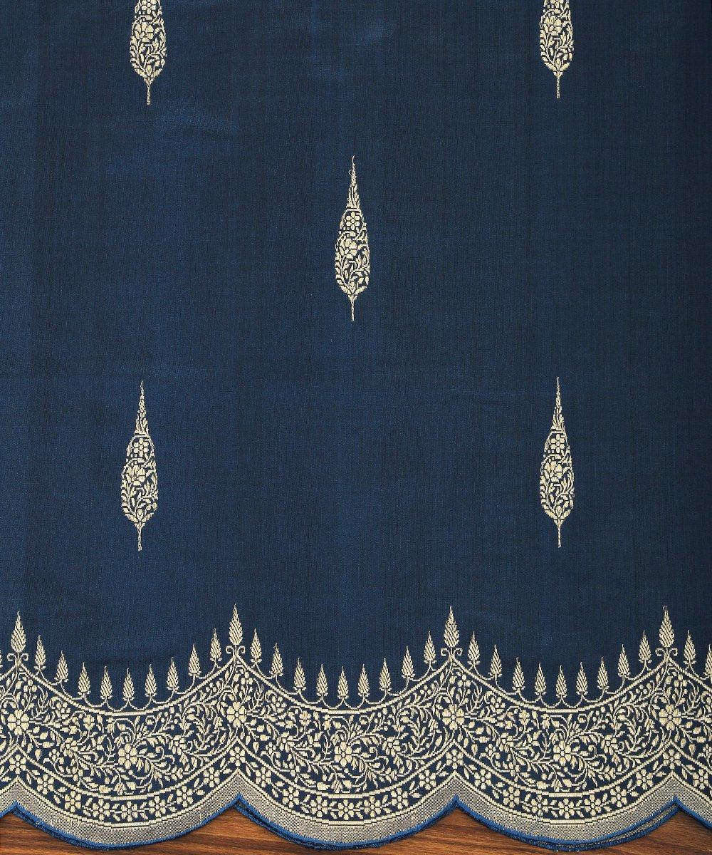 Indigo_Handloom_Blue_Pure_Katan_Silk_Scallop_Border_Banarasi_Dupatta_WeaverStory_03