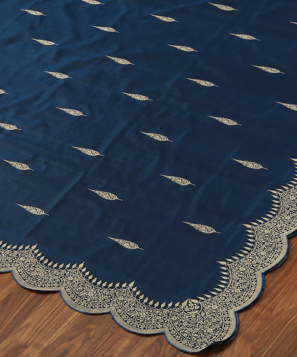 Indigo_Handloom_Blue_Pure_Katan_Silk_Scallop_Border_Banarasi_Dupatta_WeaverStory_04