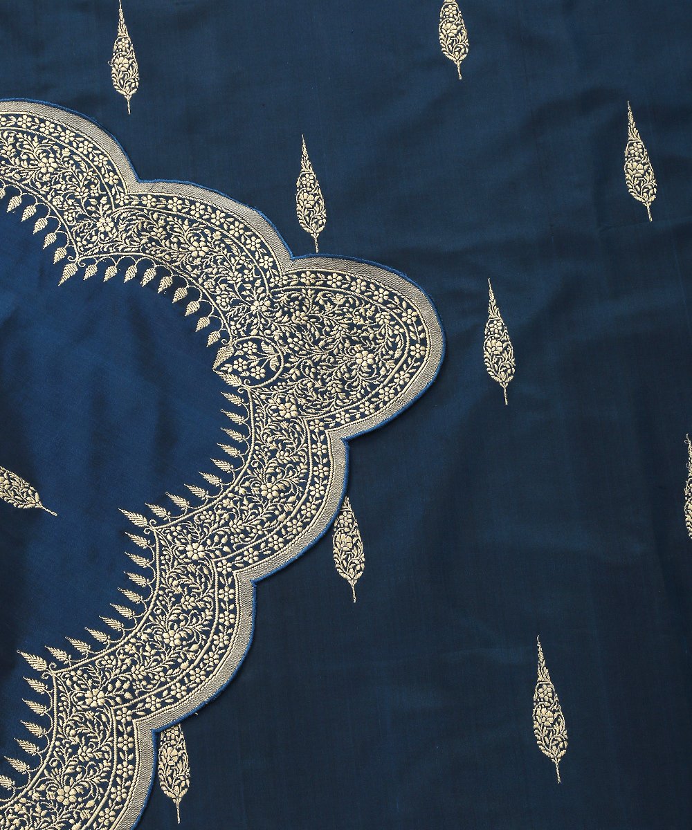 Indigo_Handloom_Blue_Pure_Katan_Silk_Scallop_Border_Banarasi_Dupatta_WeaverStory_05
