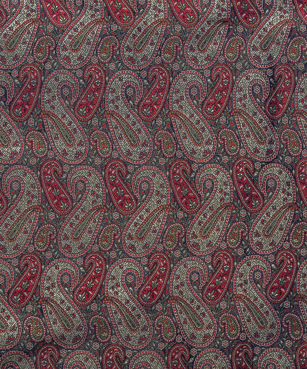 Indigo_handloom_Zari_Pure_Katan_Silk_Brocade_Banarasi_Fabric_WeaverStory_03