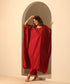 Maroon_Handloom_Chiniya_Silk_Sequin_Kaftan_With_Plain_Glaze_Cotton_Silk_Pants_WeaverStory_03