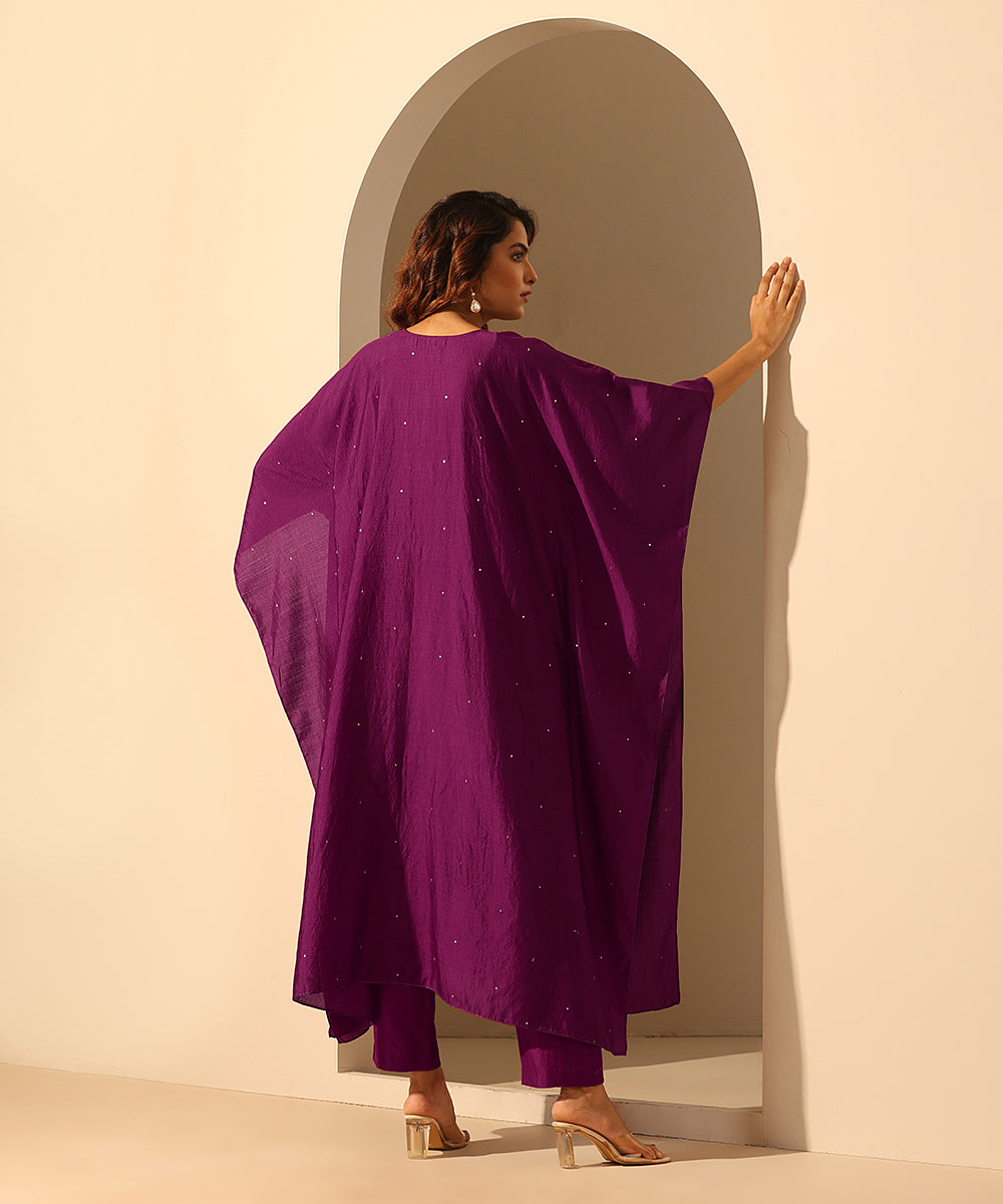 Purple_Handloom_Chiniya_Silk_Sequin_Kaftan_With_Plain_Glaze_Cotton_Silk_Pants_WeaverStory_05