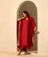 Handloom_Maroon_Chiniya_Silk_Kaftan_With_Plain_Glaze_Cotton_Silk_Pants_WeaverStory_03