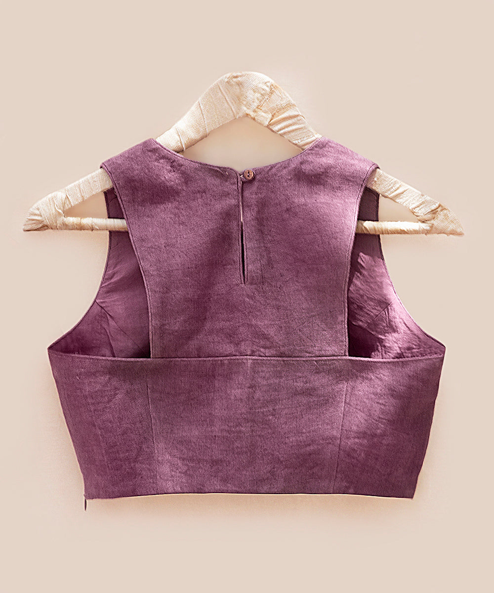 Handloom_Onion_Pink_Pure_Linen_Stitched_Blouse_WeaverStory_03