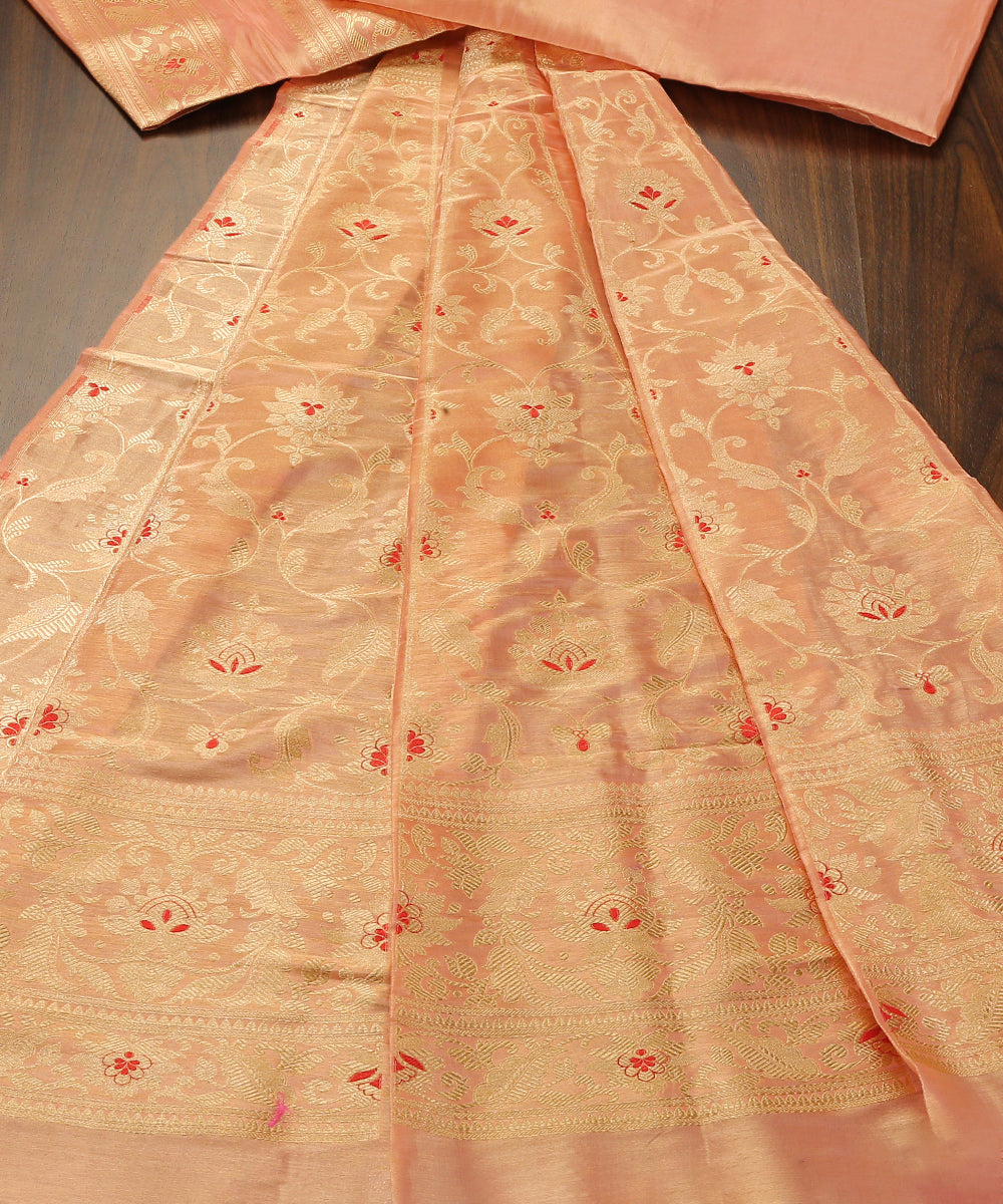 Peach_Handloom_Pure_Tissue_Silk_Banarasi_Lehenga_WeaverStory_02