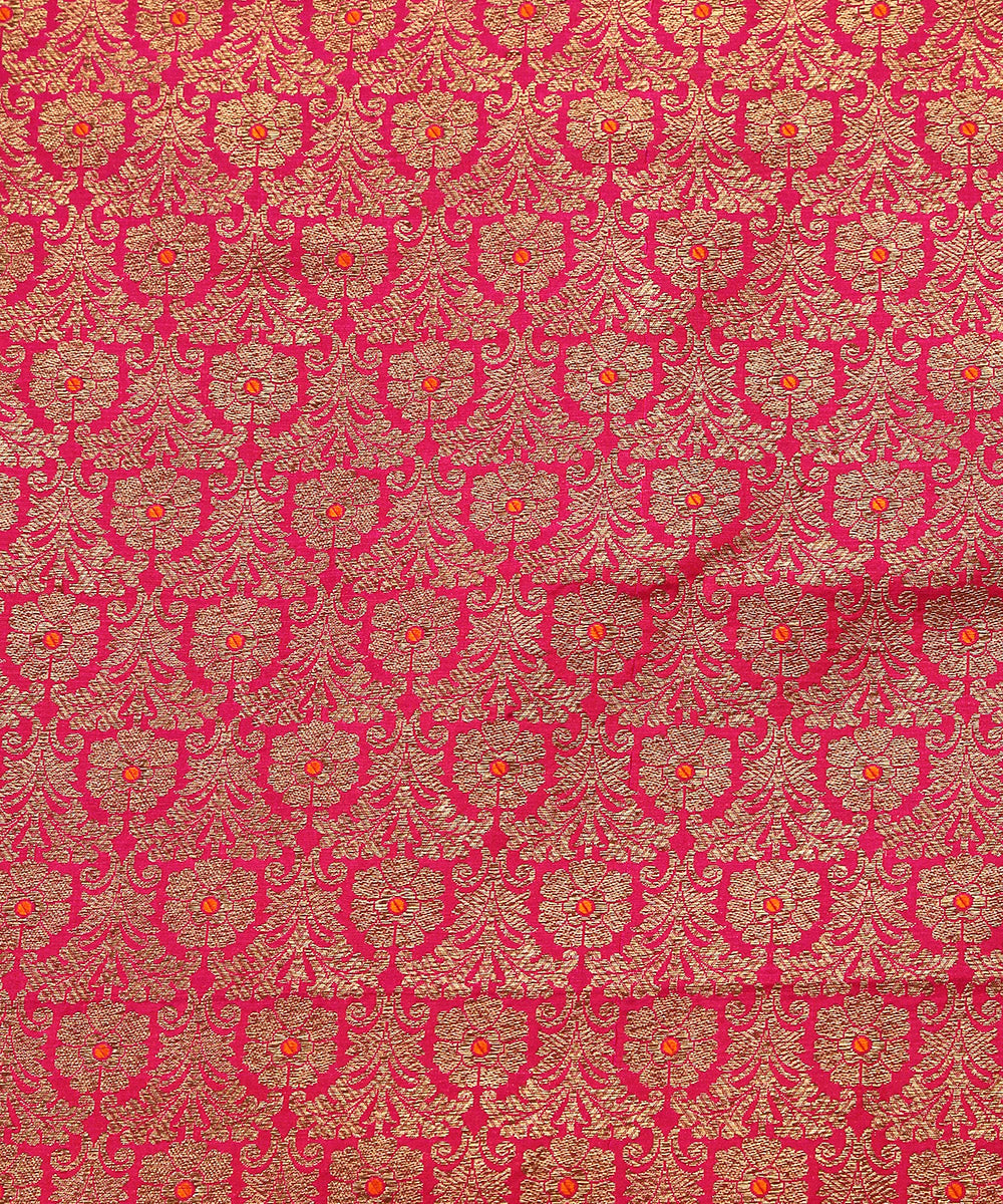 Handloom_Dark_Pink_Pure_Katan_Silk_Banarasi_Lehenga_With_Antique_Zari_And_Meenakari_WeaverStory_06