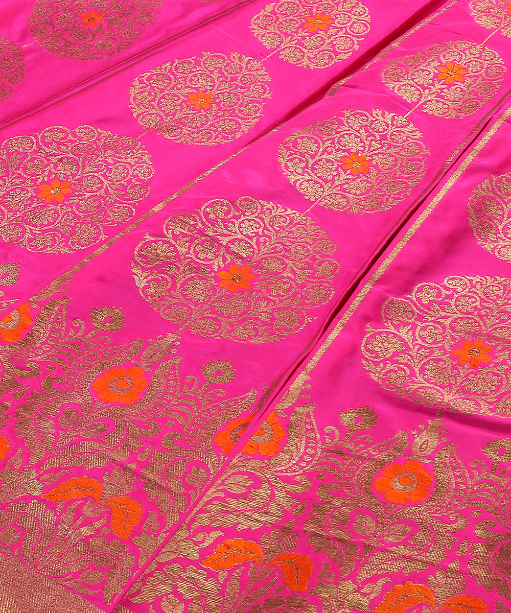 Hot_Pink_Handloom_Pure_Katan_Silk_Banarasi_Lehenga_With_Antique_Zari_And_Meenakari_WeaverStory_03