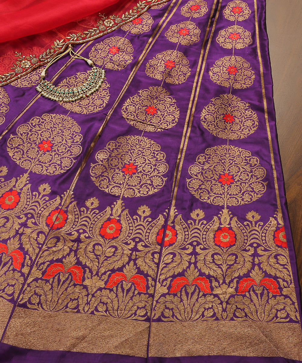 Handloom_Purple_Pure_Katan_Silk_Banarasi_Lehenga_With_Antique_Zari_And_Meenakari_WeaverStory_01