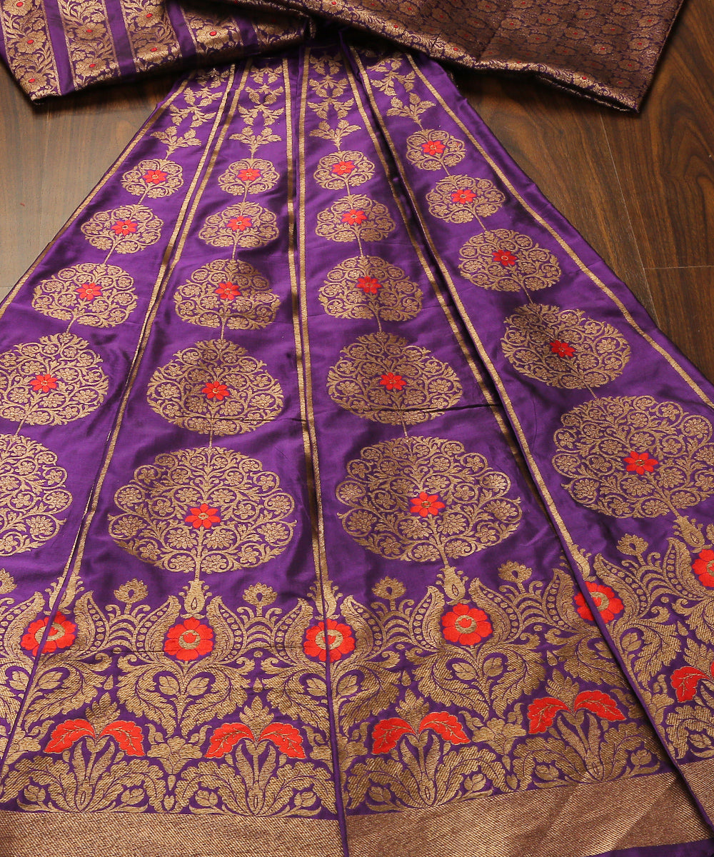 Handloom_Purple_Pure_Katan_Silk_Banarasi_Lehenga_With_Antique_Zari_And_Meenakari_WeaverStory_02