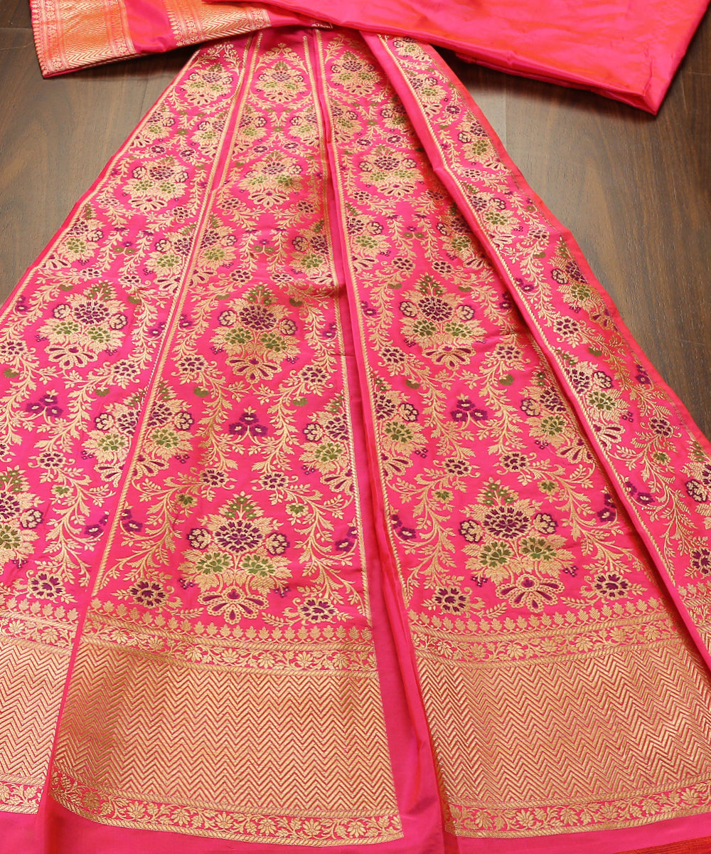 Handloom_Pink_Pure_Katan_Silk_Meenakari_Kimkhab_Lehenga_WeaverStory_02