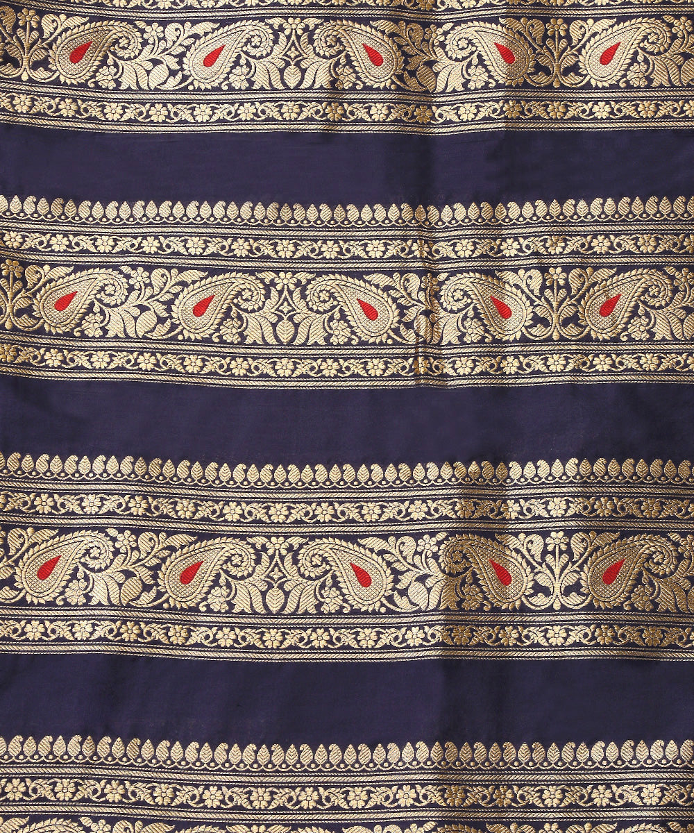 Blue_Handloom_Pure_Katan_Silk_Banarasi_Lehenga_With_Red_Meenakari_WeaverStory_05