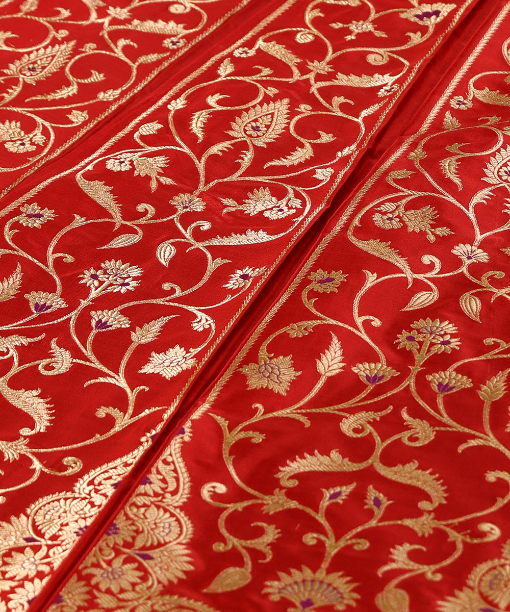 Red_Handloom_Pure_Katan_Silk_Banarasi_Lehenga_With_Cutwork_Weave_WeaverStory_04