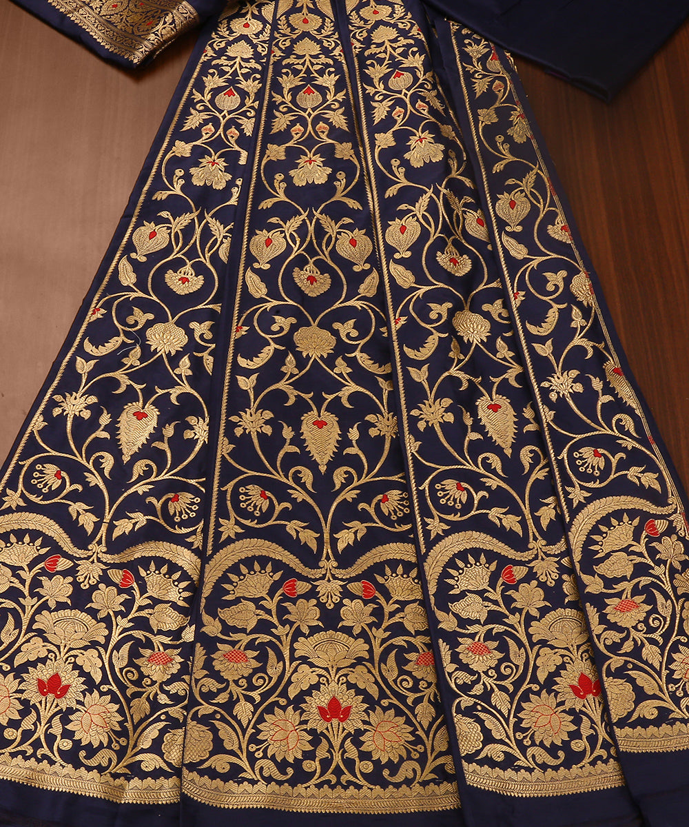 Dark_Blue_Handloom_Pure_Katan_Silk_Brocade_Banarasi_Lehenga_With_Meenakari_WeaverStory_02