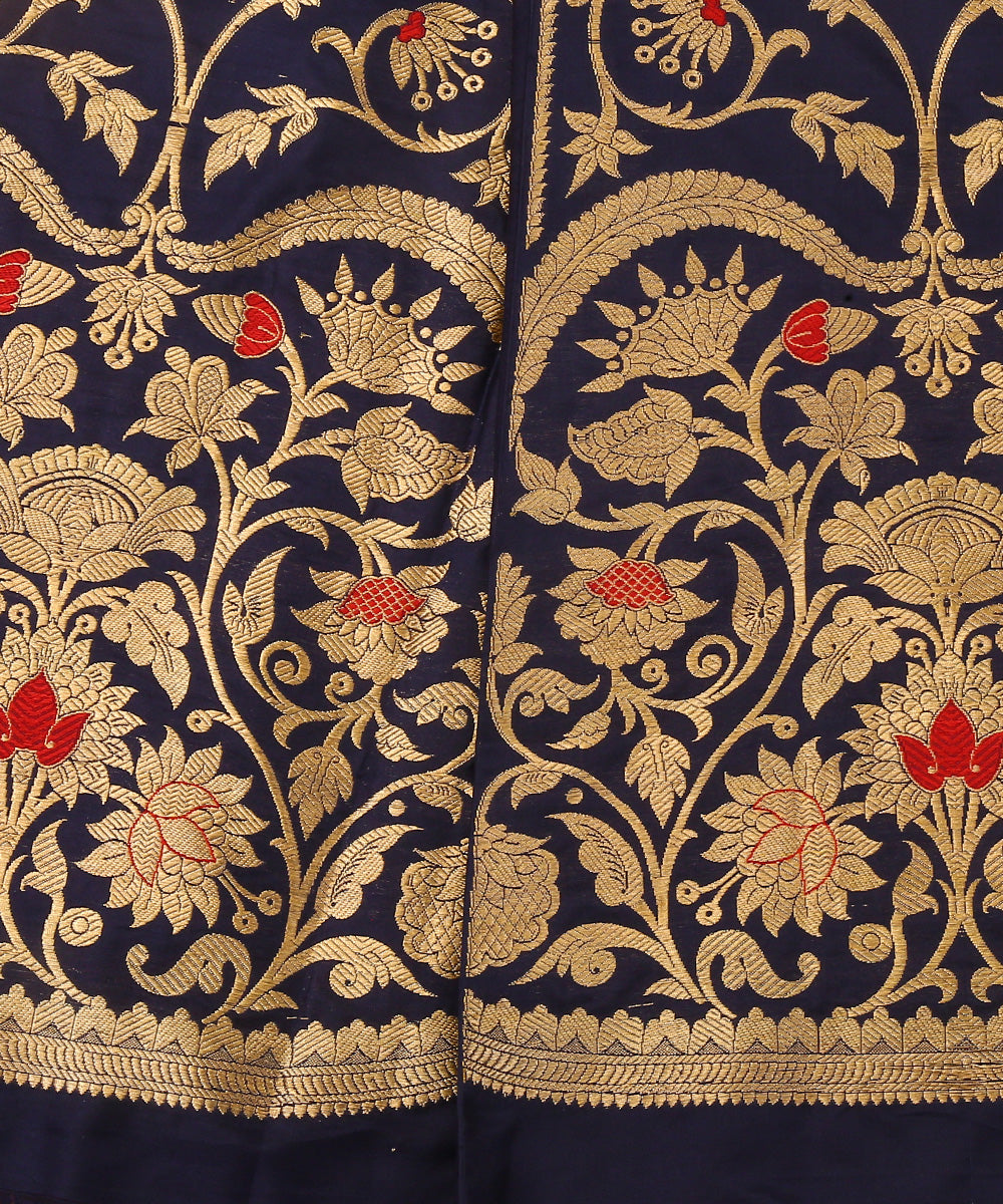 Dark_Blue_Handloom_Pure_Katan_Silk_Brocade_Banarasi_Lehenga_With_Meenakari_WeaverStory_03