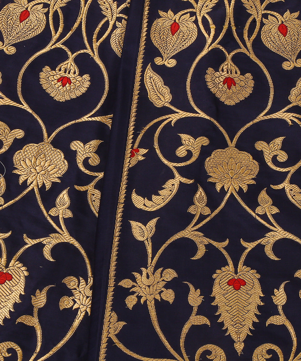 Dark_Blue_Handloom_Pure_Katan_Silk_Brocade_Banarasi_Lehenga_With_Meenakari_WeaverStory_04