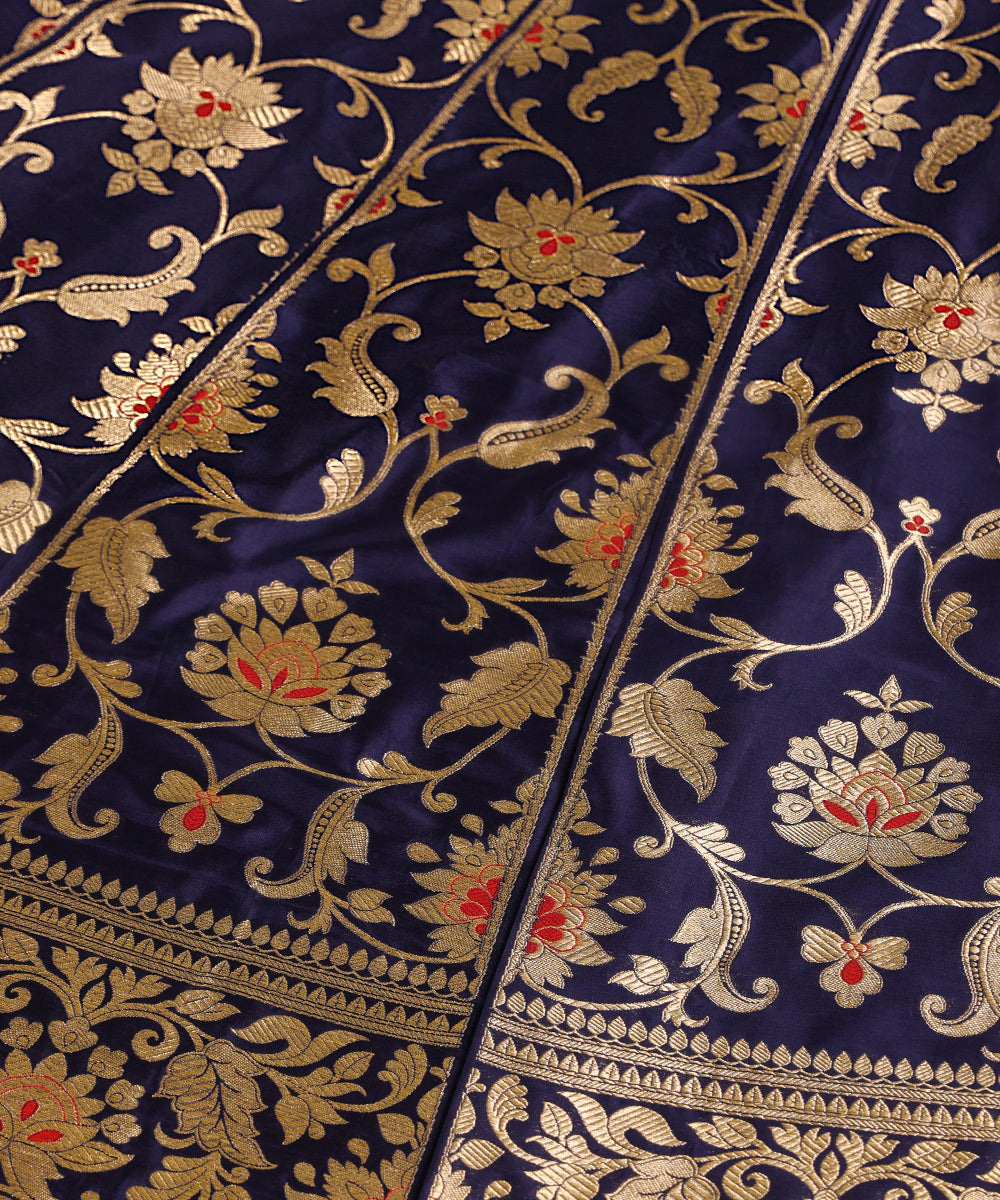 Handloom_Navy_Blue_Pure_Katan_Silk_Banarasi_Lehenga_With_Meenakari_WeaverStory_04