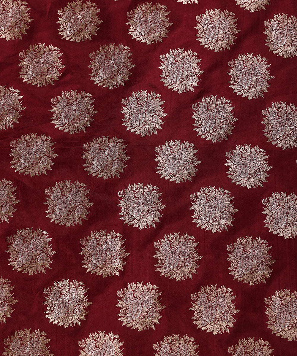 Wine_Handloom_Pure_Katan_Pure_Silk_Banarasi_Lehenga_With_Meenadar_Stripes_WeaverStory_05