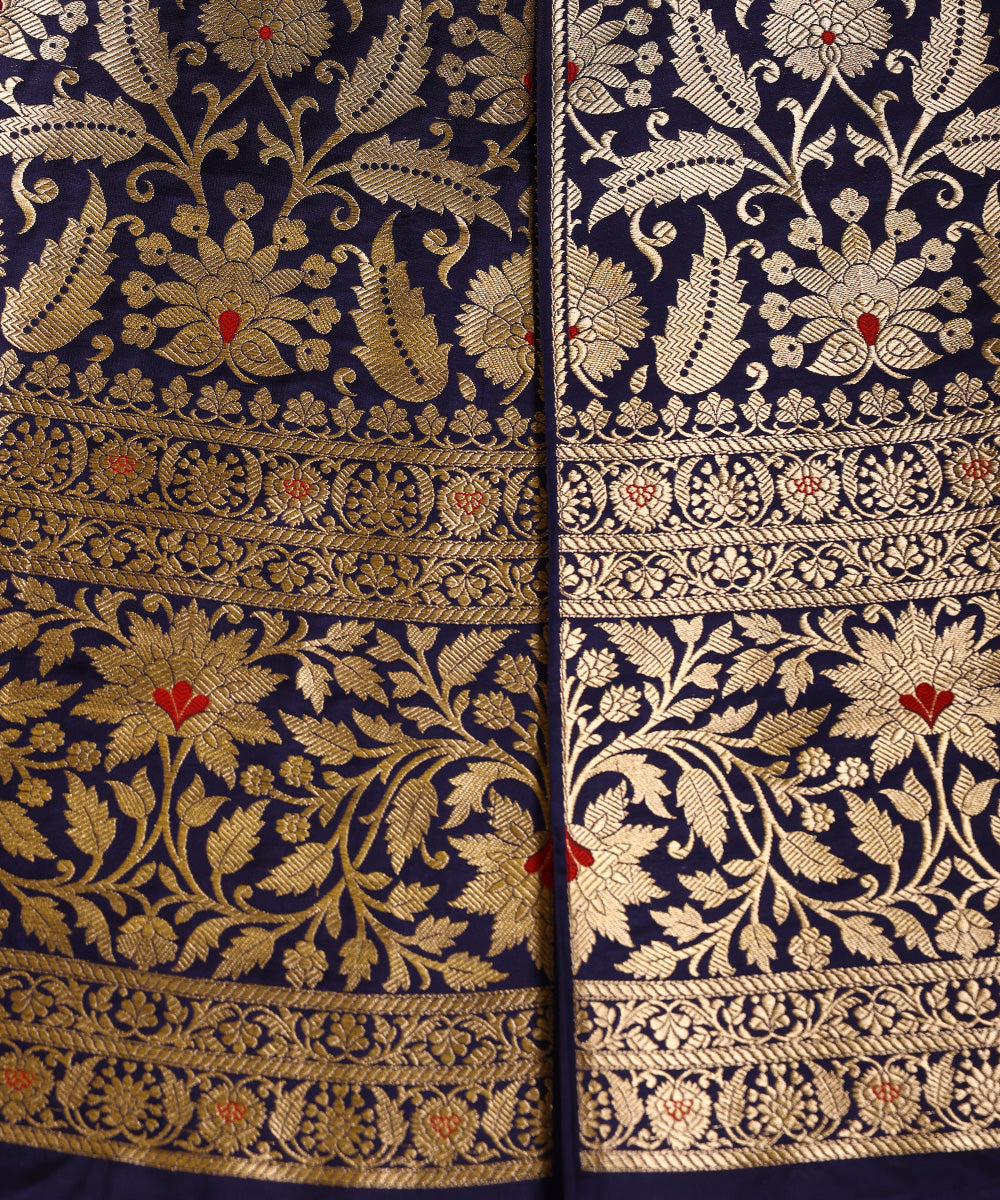 Handloom_Navy_Blue_Pure_Katan_Silk_Brocade_Bahaar_Banarasi_Lehenga_With_Meenakari_WeaverStory_04