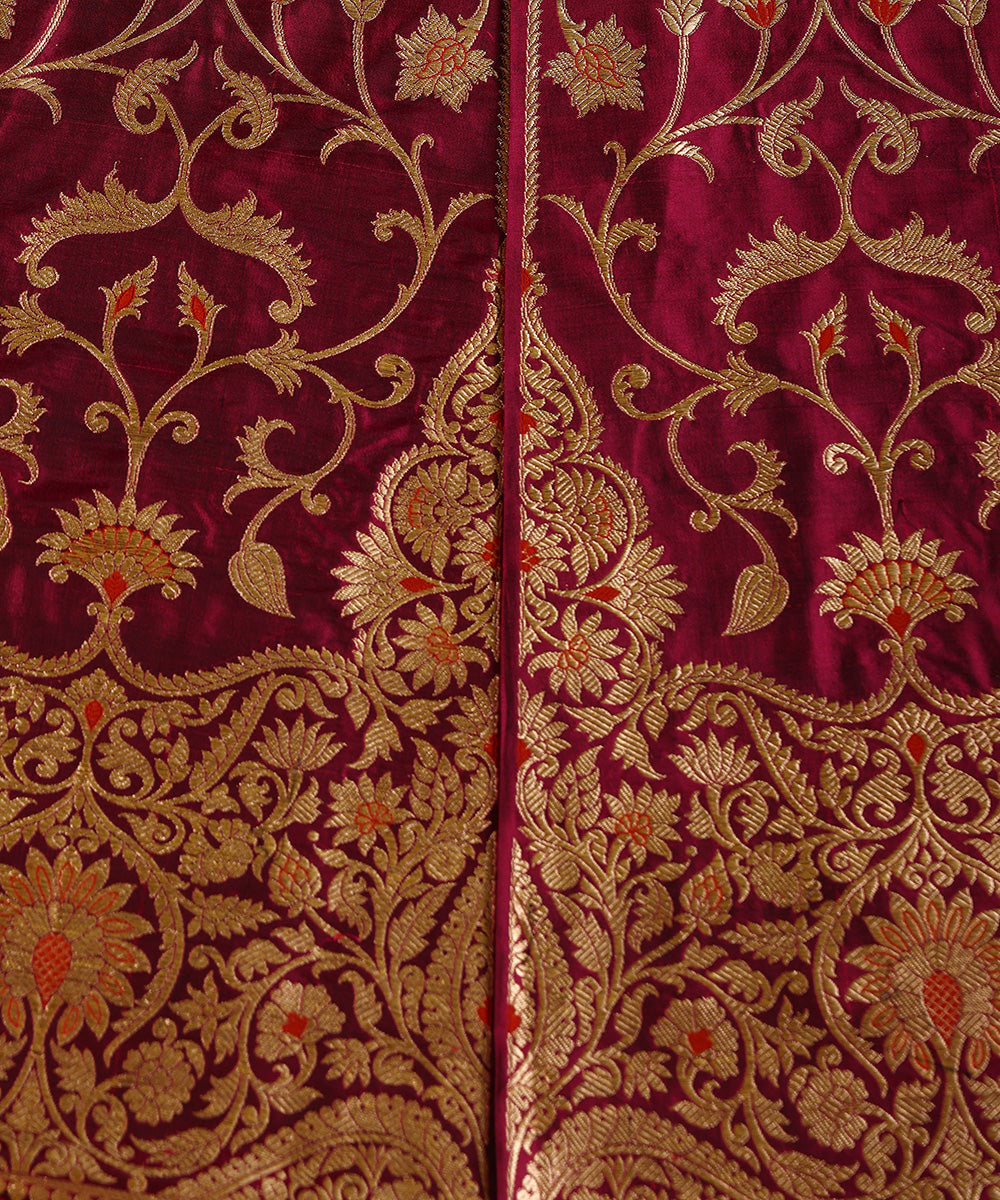 Purple_Double_Shade_Handloom_Pure_Katan_Silk_Gul_Banarasi_Lehenga_With_Kadhwa_Meenakari_WeaverStory_04