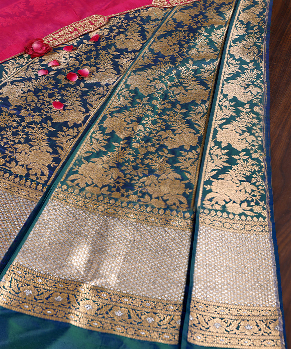 Handloom_Peacock_Green_Pure_Katan_Silk_Firdaus_Banarasi_Lehenga_With_Kadhwa_Meenakari_WeaverStory_01