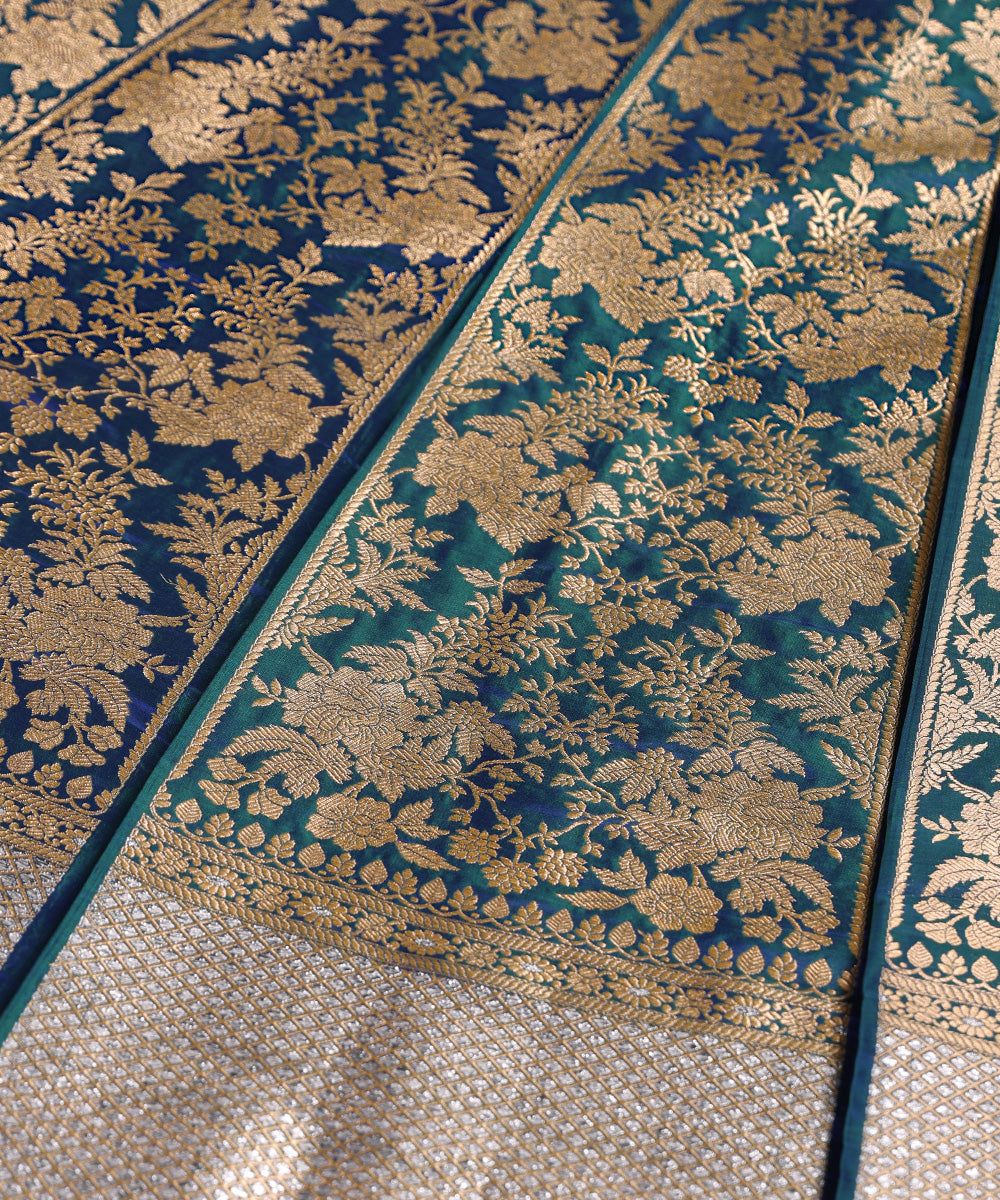 Handloom_Peacock_Green_Pure_Katan_Silk_Firdaus_Banarasi_Lehenga_With_Kadhwa_Meenakari_WeaverStory_04