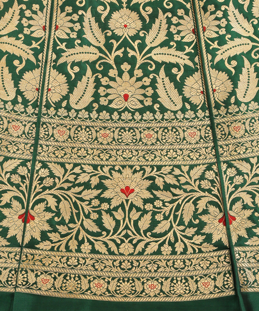 Green_Handloom_Pure_Katan_Silk_Bahaar_Banarasi_Lehenga_With_Kadhwa_Meenakari_WeaverStory_03