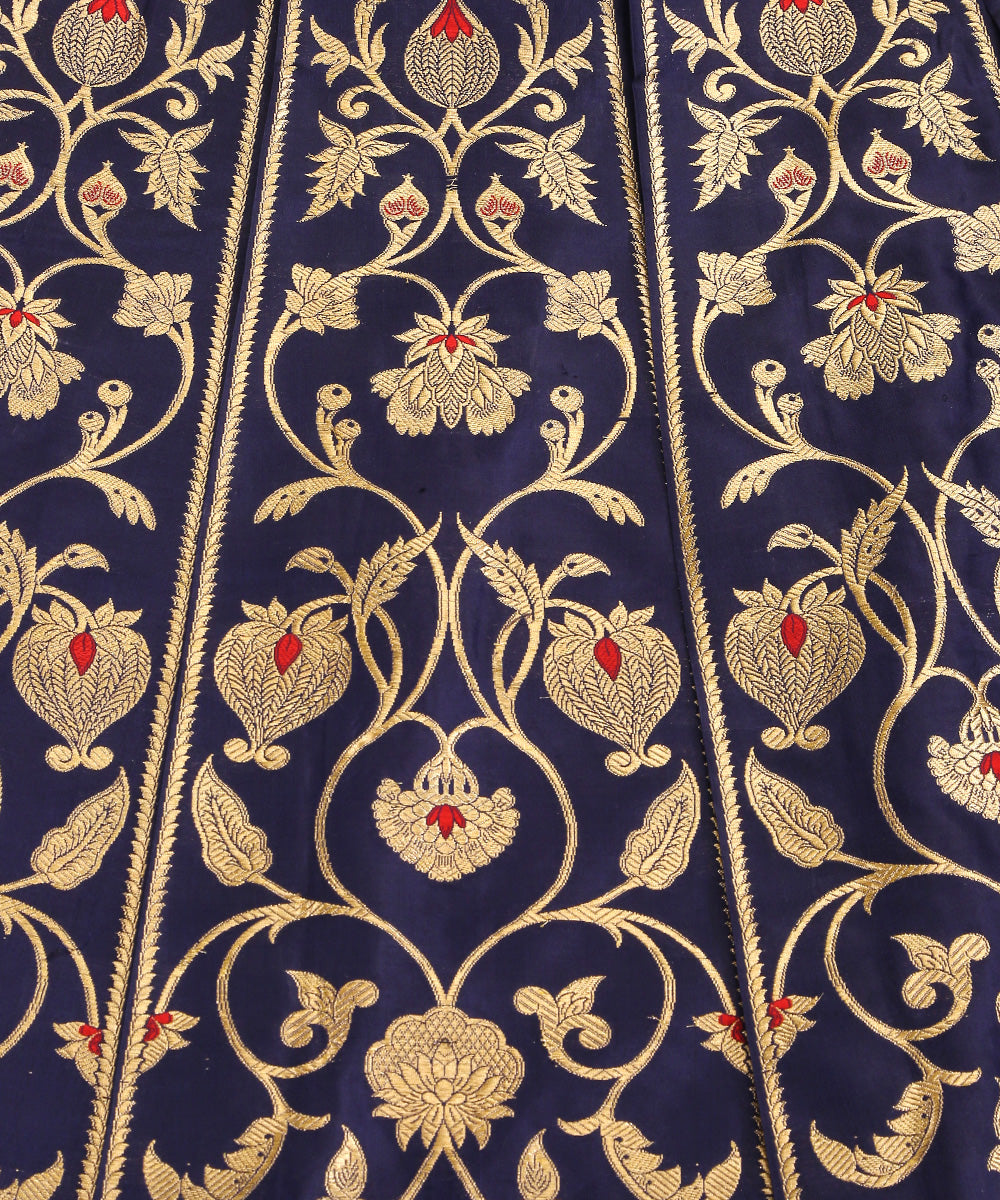 Handloom_Navy_Blue_Pure_Katan_Silk_Gul_Banarasi_Lehenga_With_Kadhwa_Meenakari_WeaverStory_04