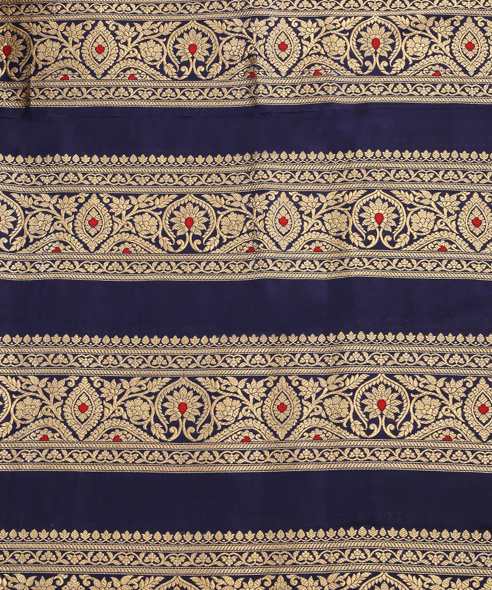 Handloom_Navy_Blue_Pure_Katan_Silk_Gul_Banarasi_Lehenga_With_Kadhwa_Meenakari_WeaverStory_06