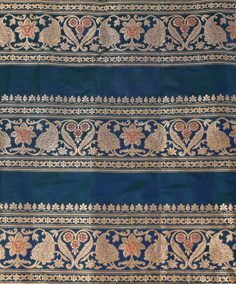 Handloom_Peacock_Green_Pure_Katan_Silk_Gul_Banarasi_Lehenga_With_Kadhwa_Meenakari_WeaverStory_06