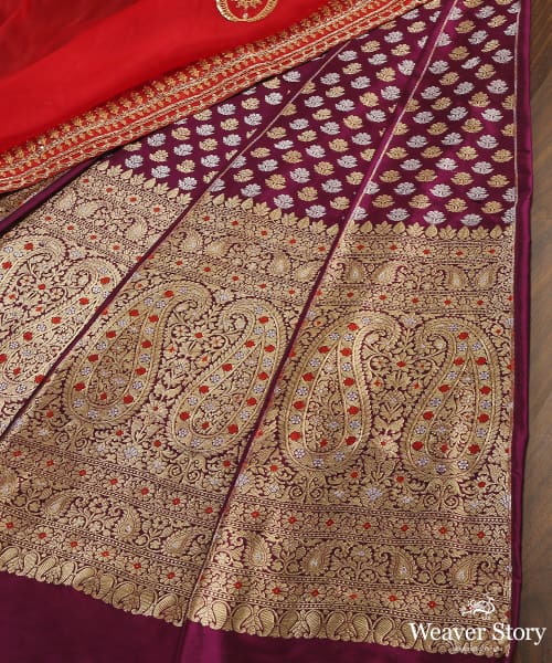 Handloom_Purple_Pure_Katan_Silk_Banarasi_Lehenga_With_Kadhwa_Booti_WeaverStory_01