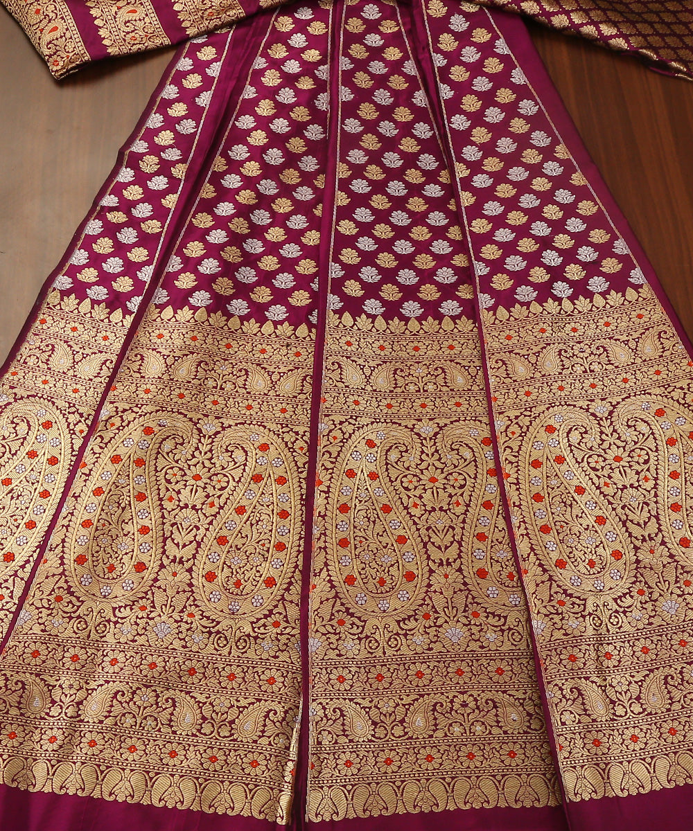 Handloom_Purple_Pure_Katan_Silk_Mehraab_Banarasi_Lehenga_With_Kadhwa_Booti_And_Meena_WeaverStory_02