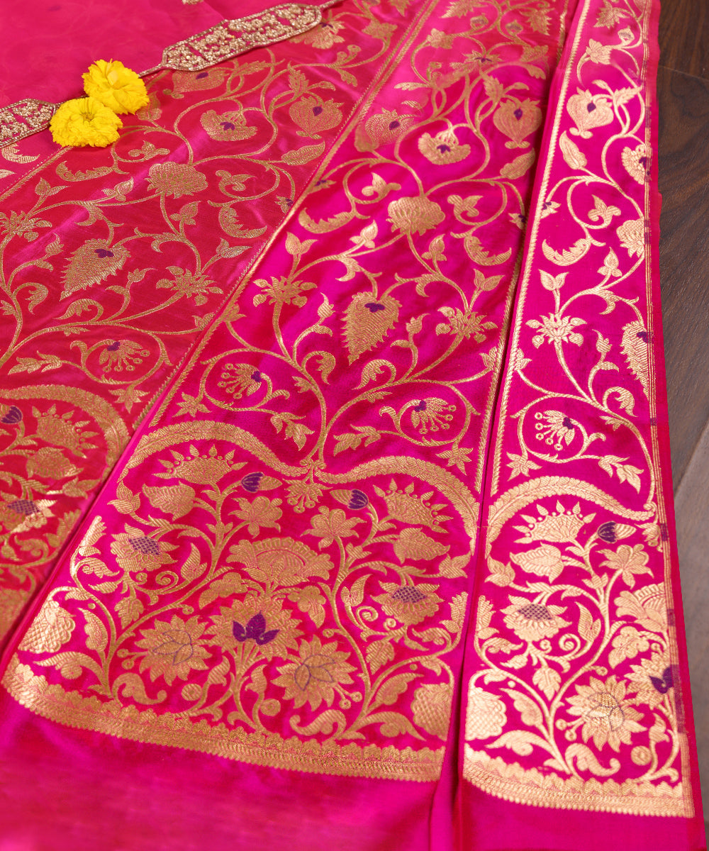 Hot_Pink_Handloom_Pure_Katan_Silk_Brocade_Banarasi_With_Meenakari_WeaverStory_01