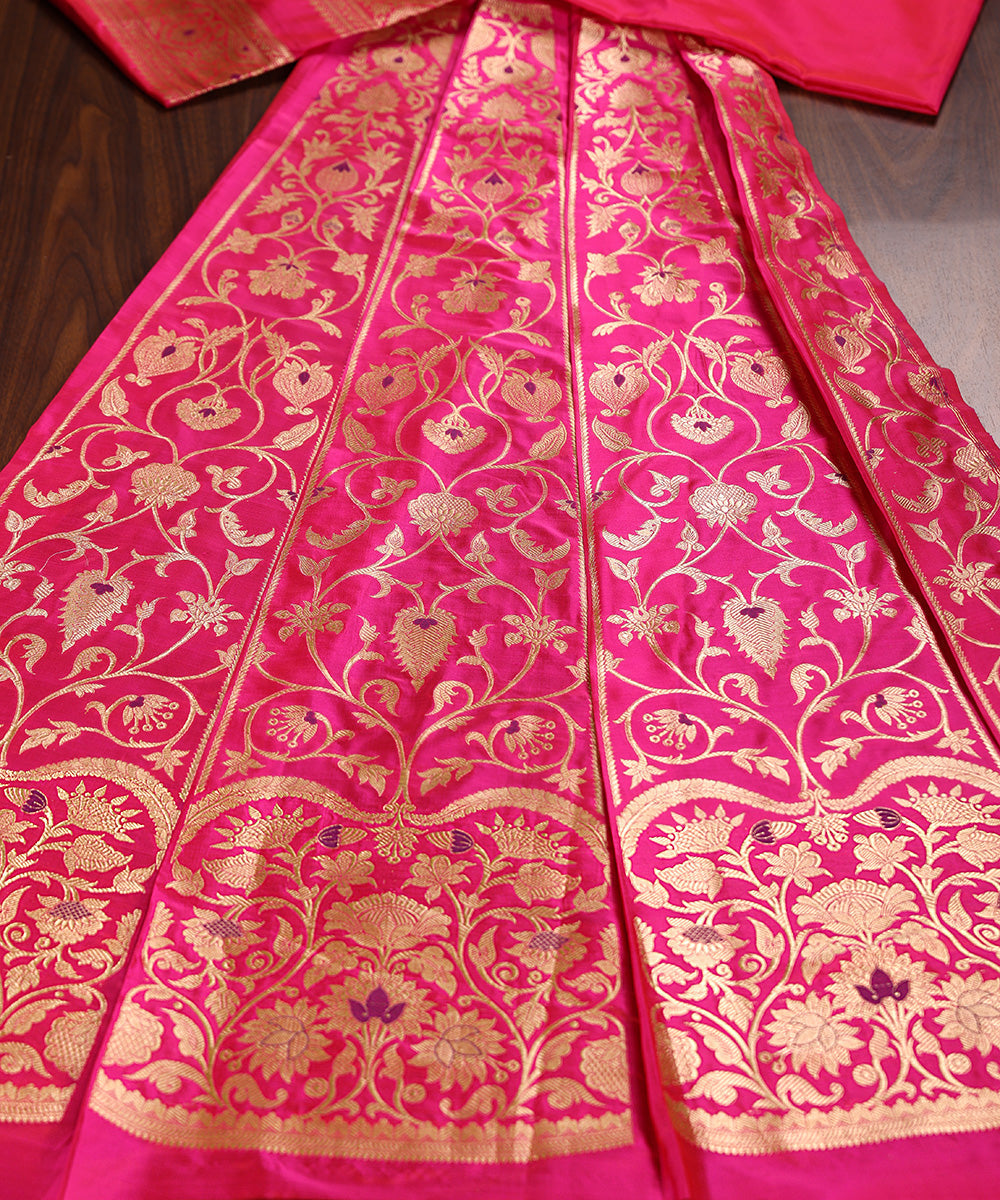 Hot_Pink_Handloom_Pure_Katan_Silk_Brocade_Banarasi_With_Meenakari_WeaverStory_02