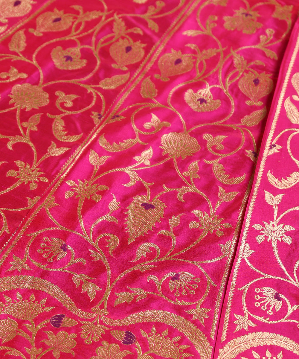Hot_Pink_Handloom_Pure_Katan_Silk_Brocade_Banarasi_With_Meenakari_WeaverStory_04